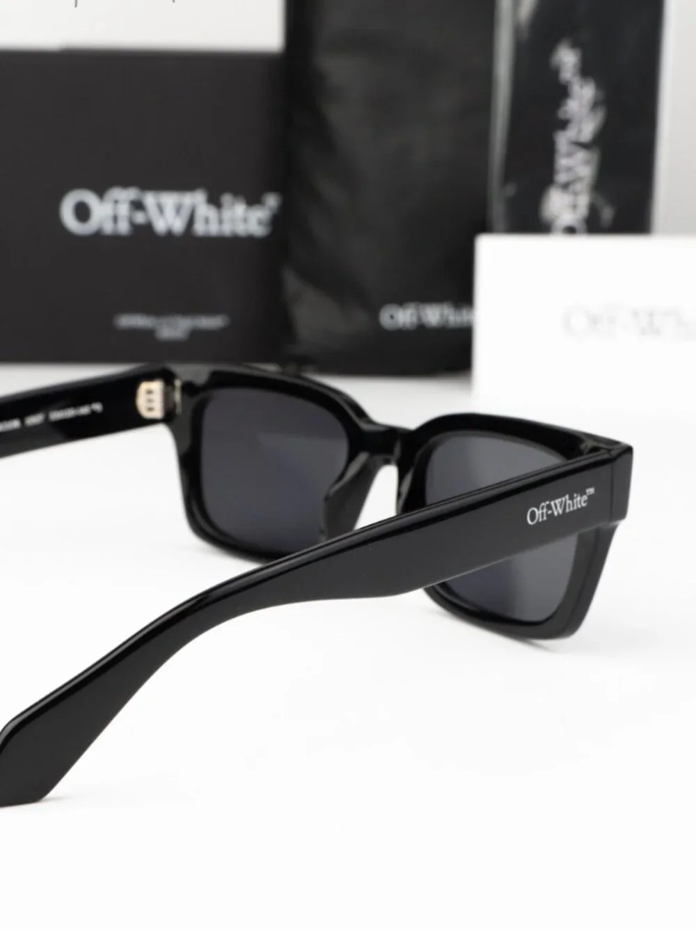 Off-White MIDLAND Women Sunglasses Black Grey Square OERI108 1007 NEW AUTHENTIC
